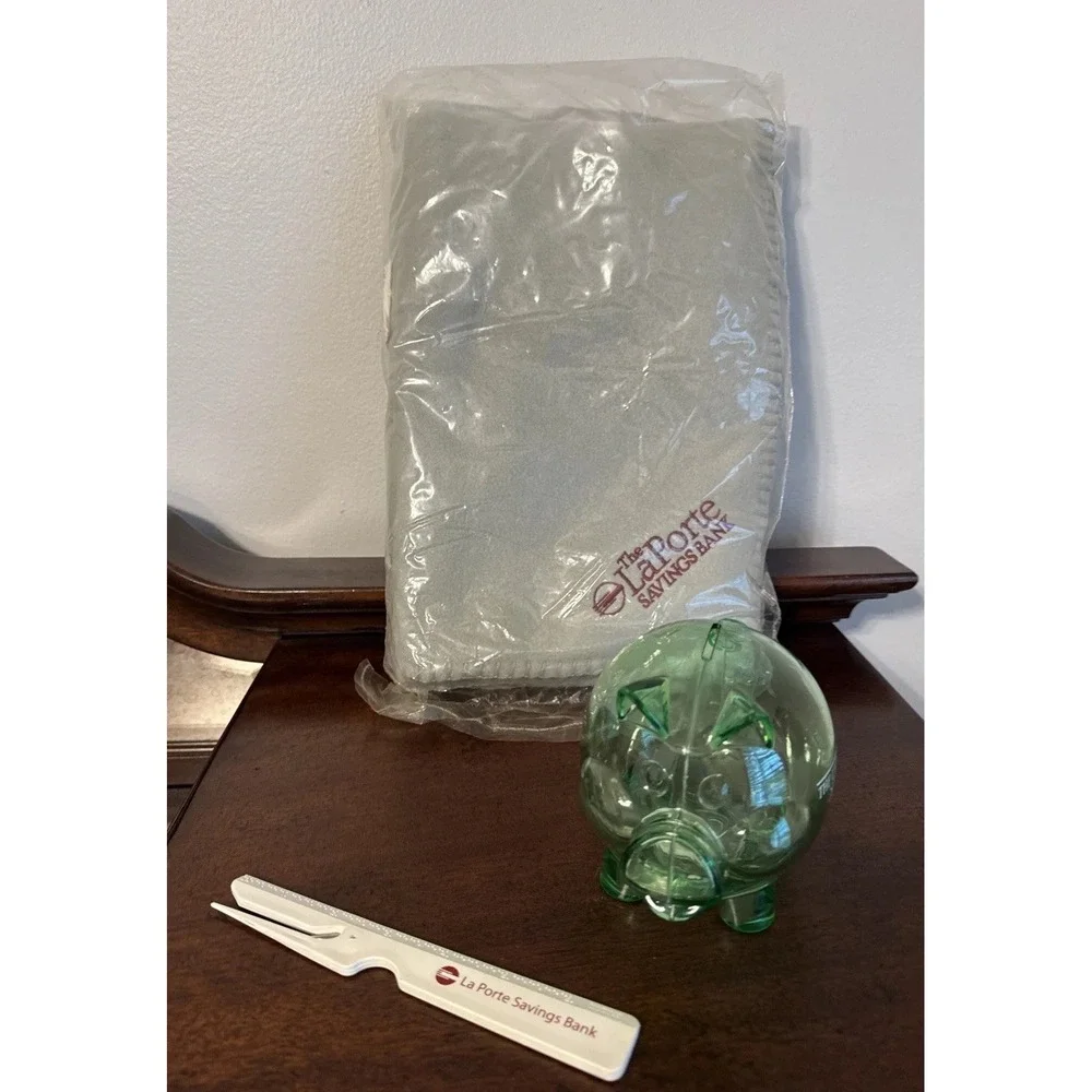 Laporte Savings Bank Indiana Promotional Giveaway Advertising Lot Coin Bank